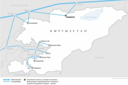 "Газпром" обеспечивает бесперебойность поставок газа потребителям Киргизии.